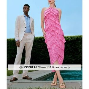 Cult Gaia Vibrant Pink Layered Midi Dress